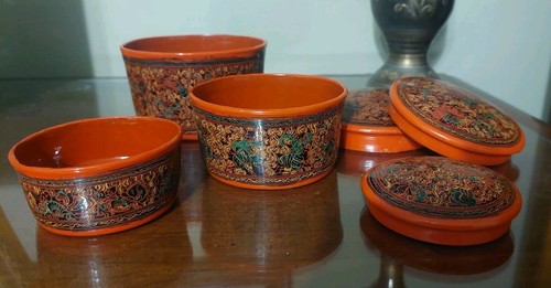 Vintage Burmese Lacquerware Betal Nut Box Kun-it - photo 2