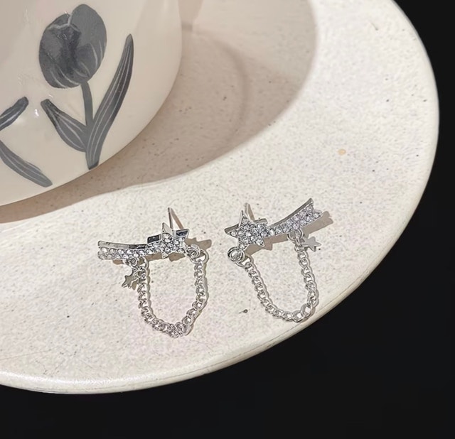 Star silver earrings