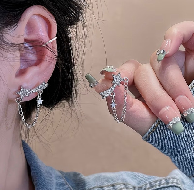Star silver earrings - photo 3