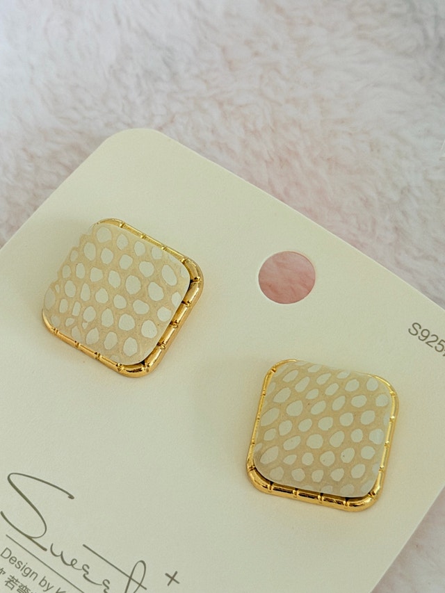 Korean Style Square earrings stud
