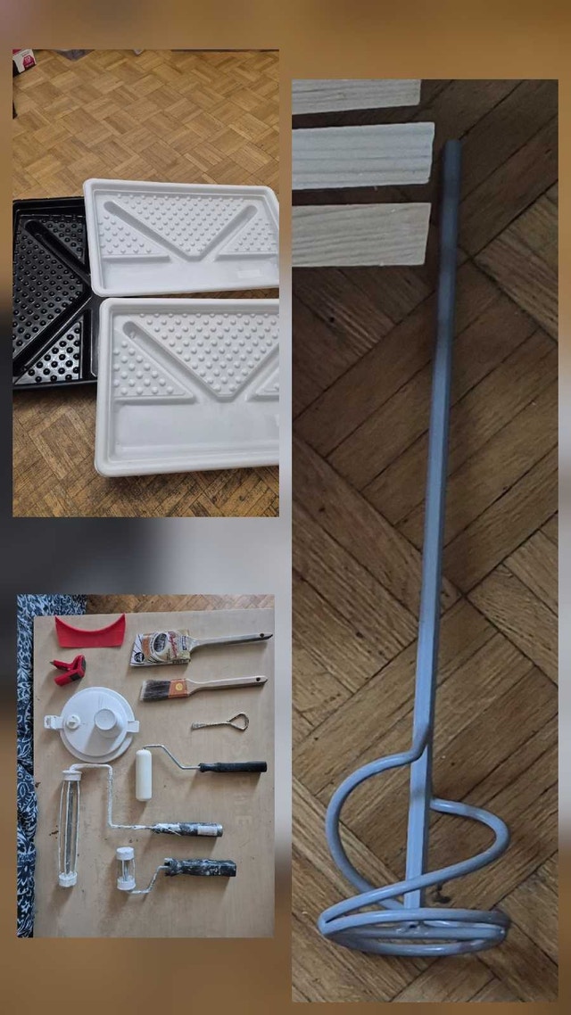 Home Painting & Wall Prep Kit – Brushes, Rollers, Trays & Mud