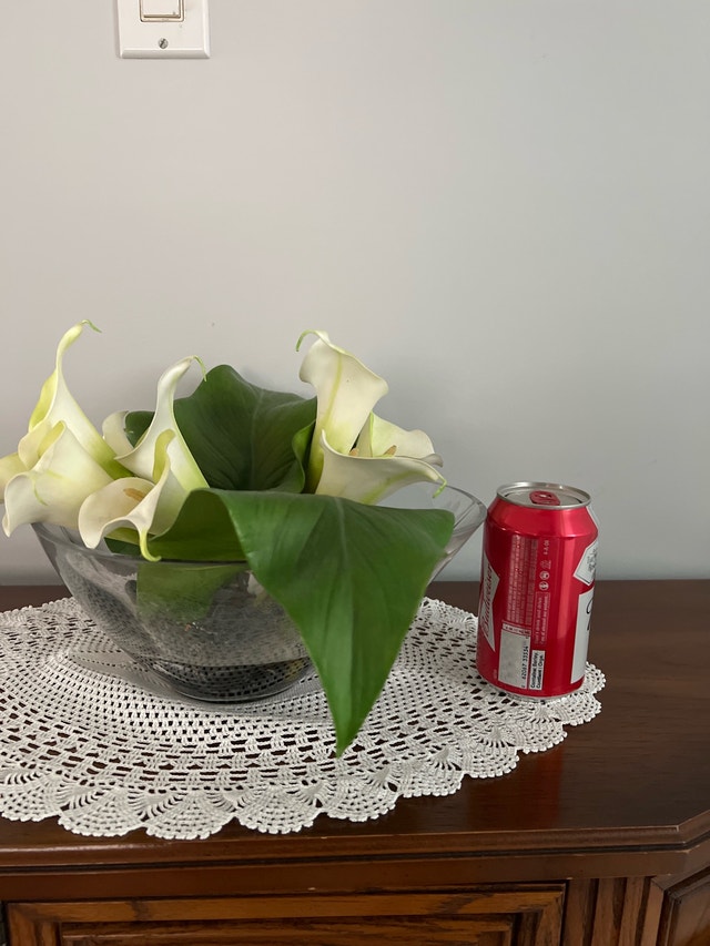 Artificial Calla Lily Arrangement in Glass Bowl - photo 3