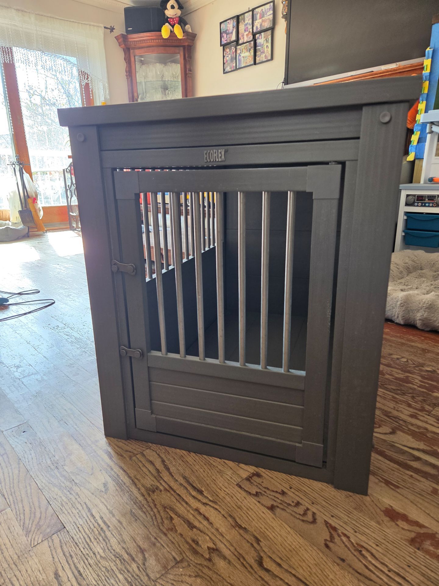 Large Plastic Dog Crate Furniture End Table - photo 2