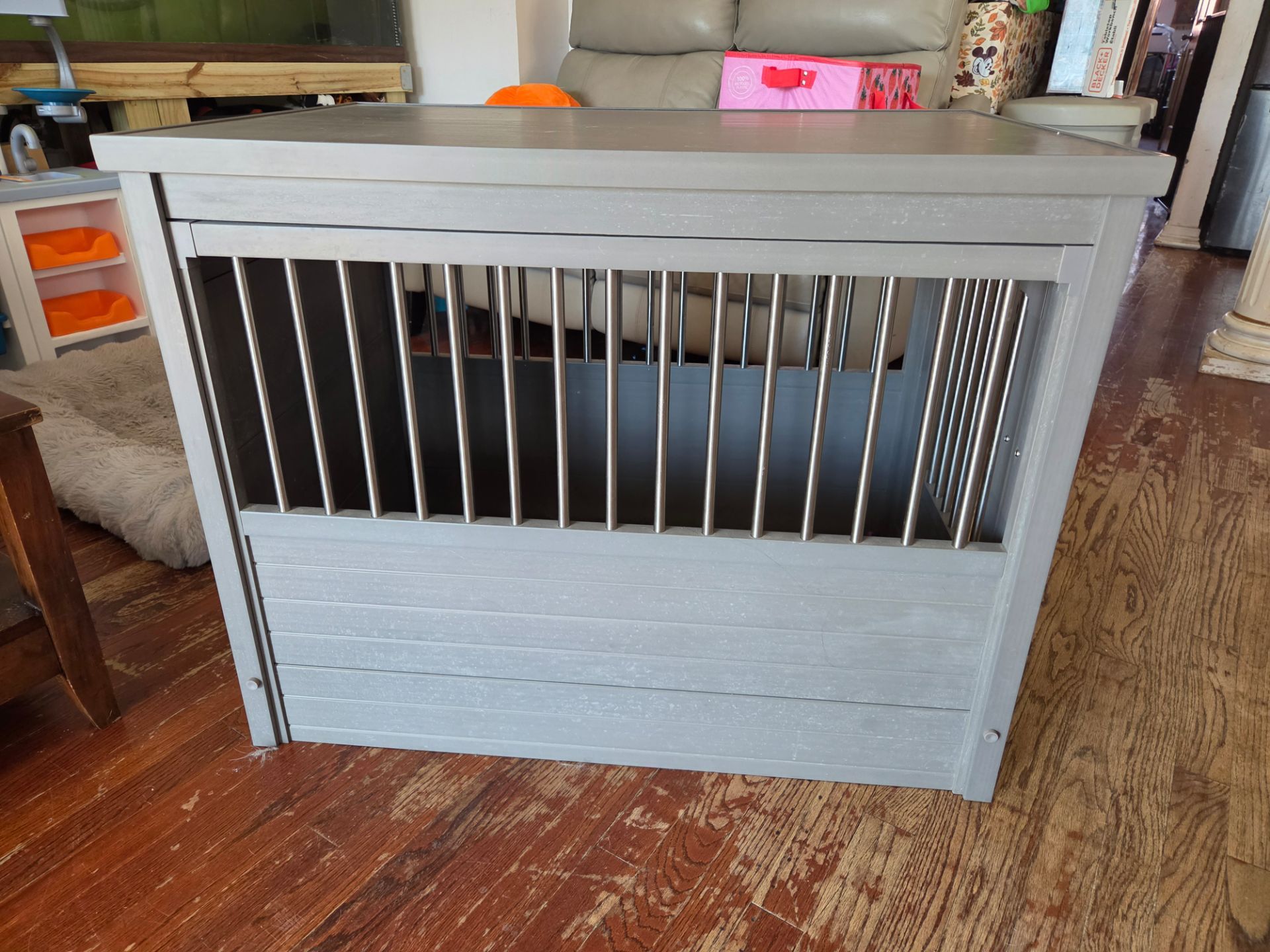 Large Plastic Dog Crate Furniture End Table - photo 4