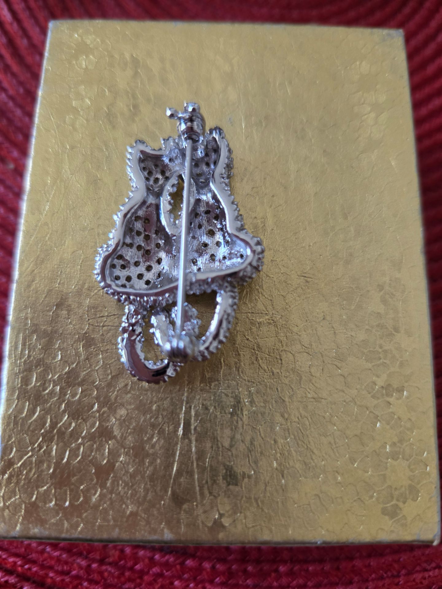 Silver Rhinestone Crystal Brooch Pin - photo 2