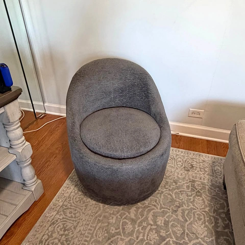 Modern Dark Gray Upholstered Barrel Accent Chair wayfair