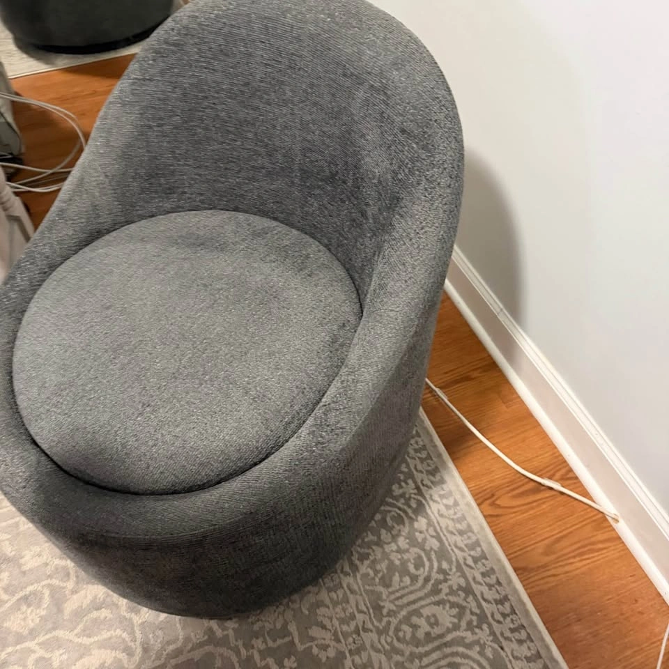 Modern Dark Gray Upholstered Barrel Accent Chair wayfair - photo 2