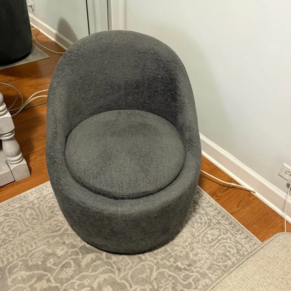 Modern Dark Gray Upholstered Barrel Accent Chair wayfair - photo 3