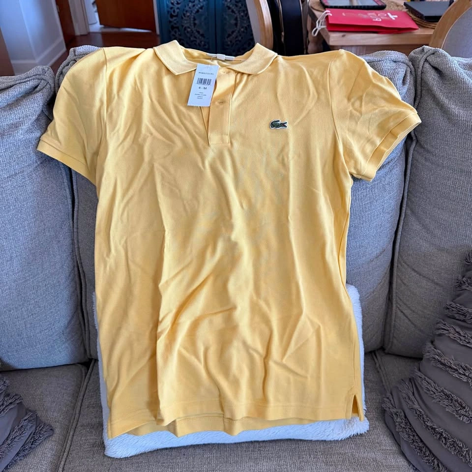 Authentic Lacoste Men’s Yellow Slim Fit Polo - Medium - NWT