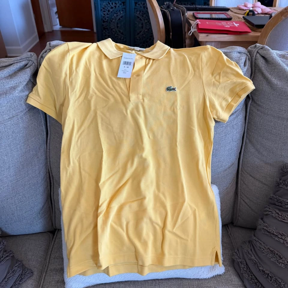 Authentic Lacoste Men’s Yellow Slim Fit Polo - Medium - NWT - photo 4