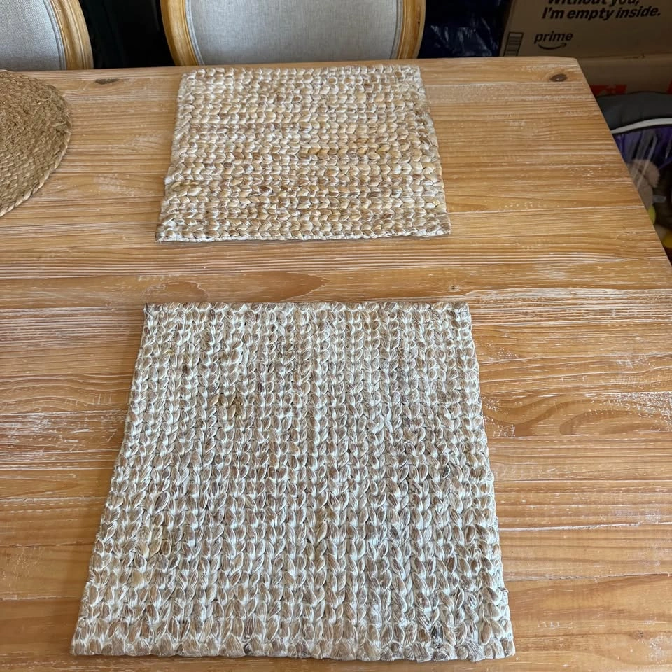 Whitewashed Woven Placemat / Decorative Table Mat - photo 2