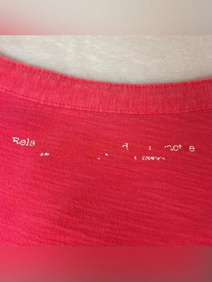 Penningtons Coral Pink Smocked Notch Neck Roll Tab Sleeve Top 4X - photo 4