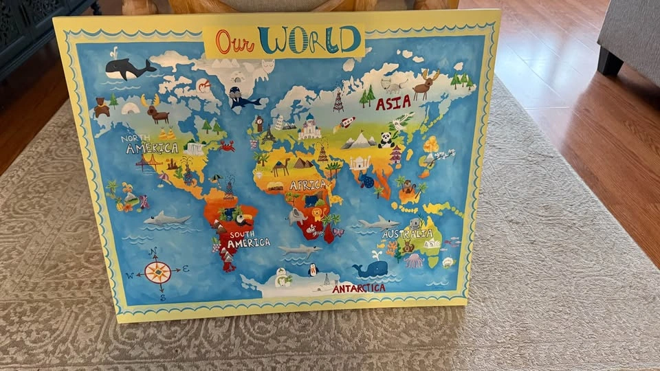 Kids bedroom world map picture - OBO - photo 3