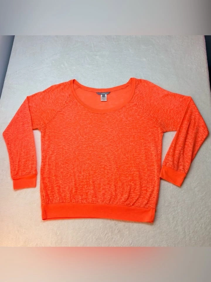 ACX Athletics Neon Orange Burnout Long Sleeve Top Womens Medium - photo 2