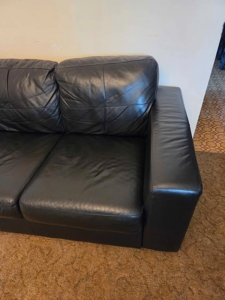 Ikea Black Leather Couch Delivery Available - photo 3