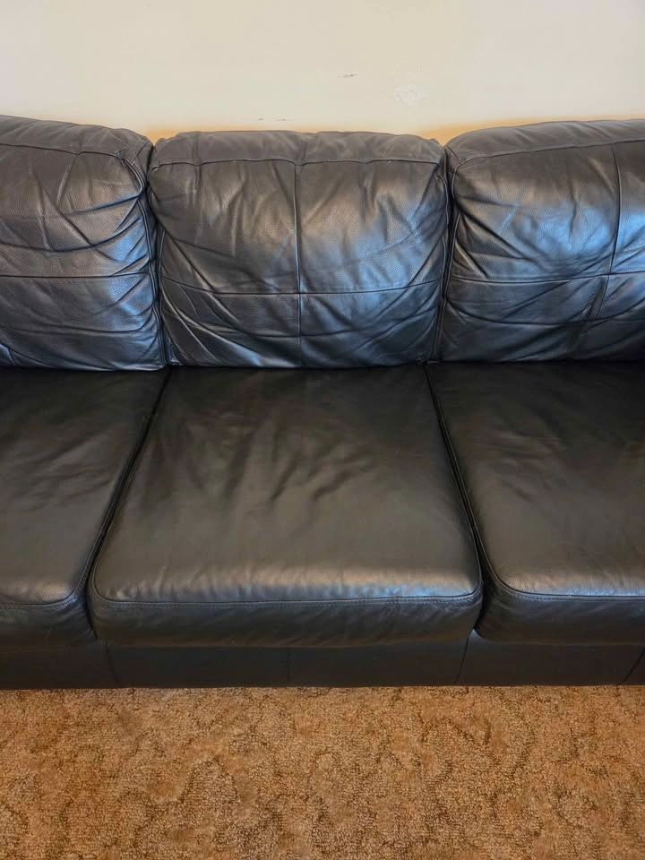 Ikea Black Leather Couch Delivery Available - photo 4