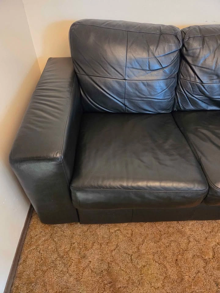 Ikea Black Leather Couch Delivery Available - photo 5