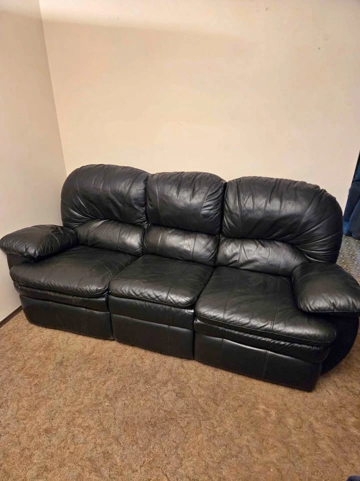 Black Leather Recliner Sofa Delivery Available