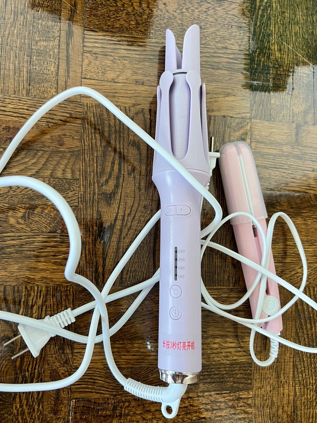 Automatic Hair Curler and Mini Straightener Set