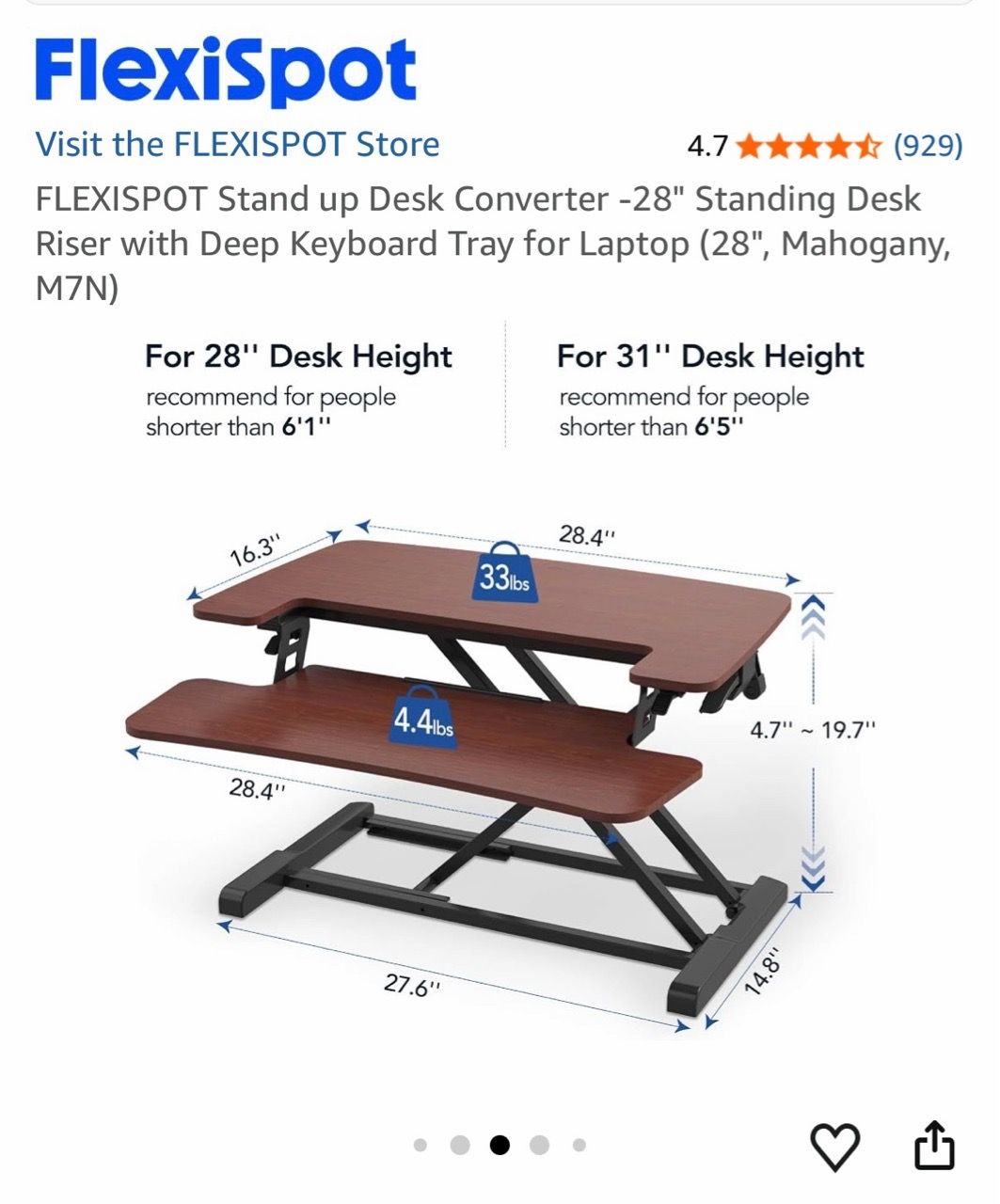 FLEXISPOT Stand Up Desk Converter (M7B) - photo 5