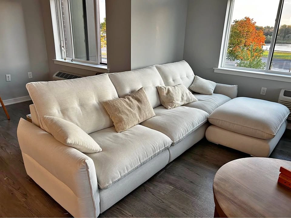 White fabric couch