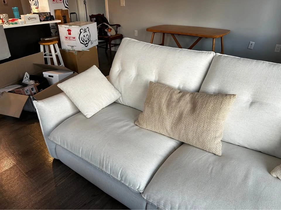 White fabric couch - photo 2