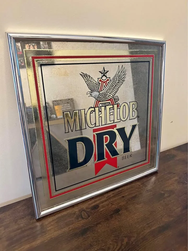 Michelob Dry Beer Vintage Bar Mirror Sign thumbnail