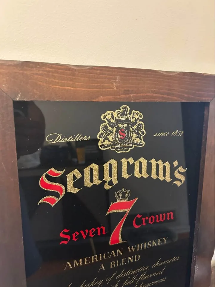 Seagrams Seven Crown Whiskey Glass Bar Sign image indicator(3)