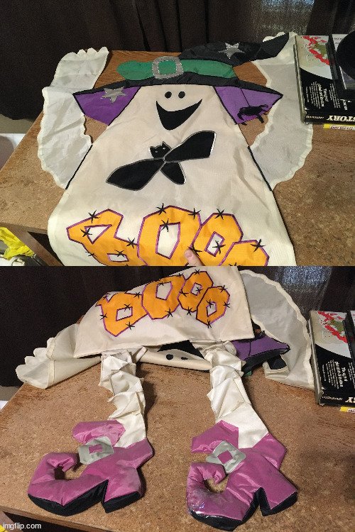 Halloween Decorations Ghost Witch Flag & Jack-O-Lantern - photo 4