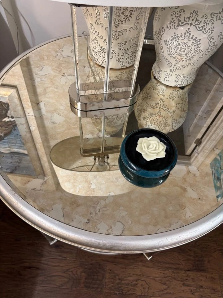 Mirrored Round Side Table - photo 2