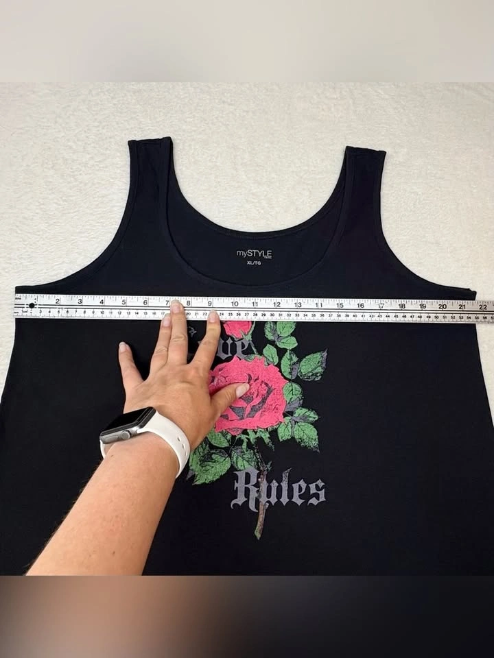 MyStyle Black Rose Graphic Tank Top Size XL - photo 5