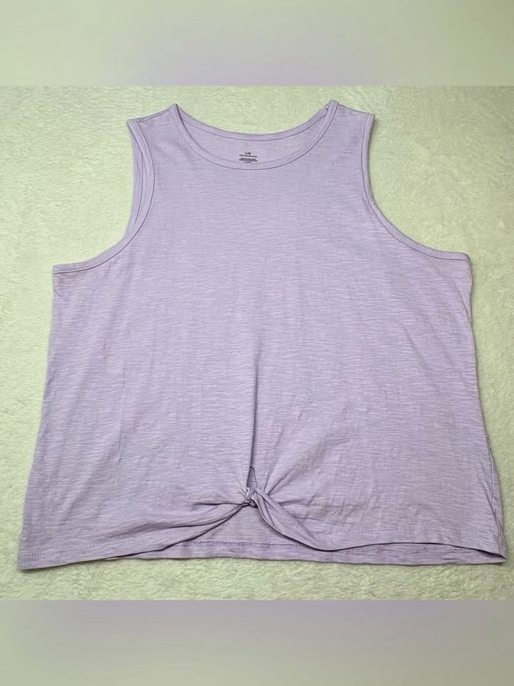 Mystyle Purple Twist Front Cropped Tank Top Size L - photo 2