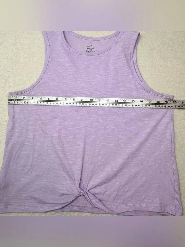 Mystyle Purple Twist Front Cropped Tank Top Size L - photo 5