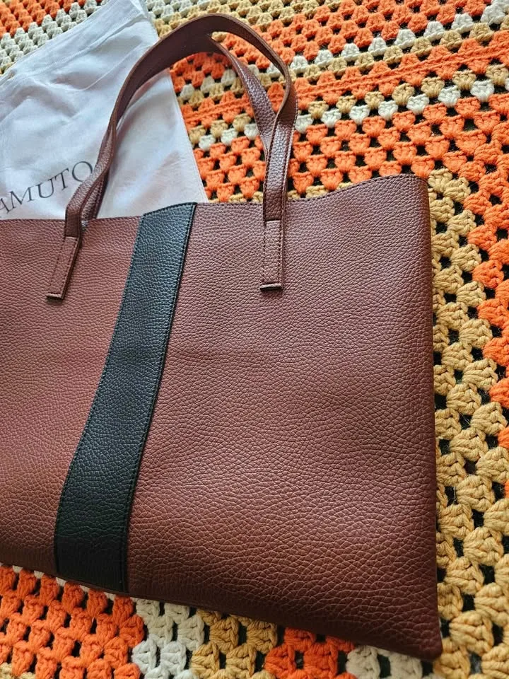 Vince Camuto Brown Black Luck Tote Bag W/ Dust Bag image indicator(4)