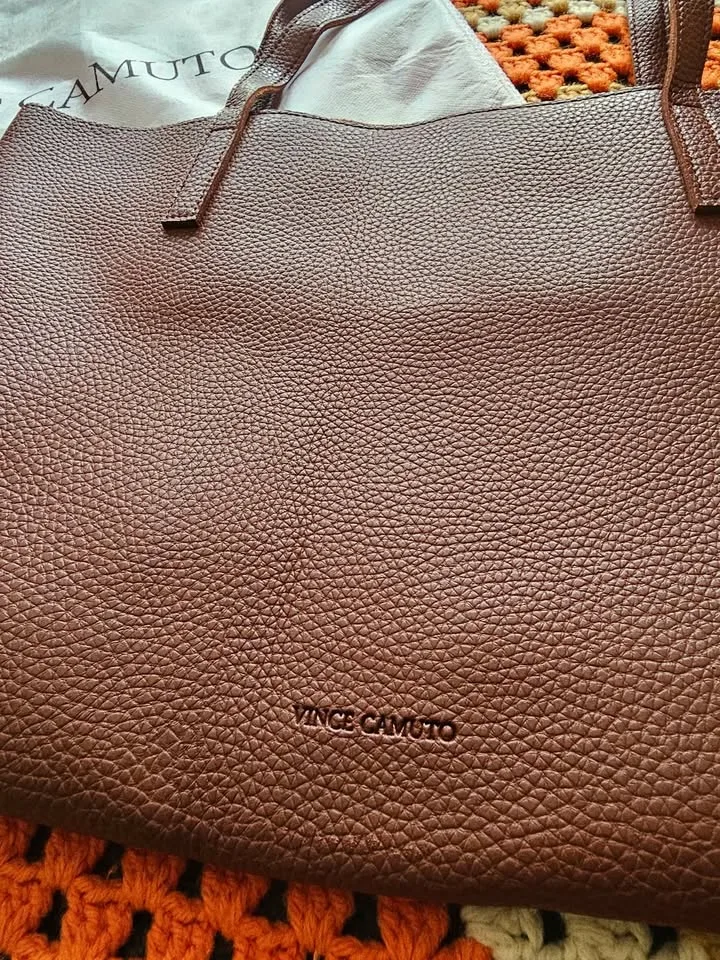 Vince Camuto Brown Black Luck Tote Bag W/ Dust Bag image indicator(6)