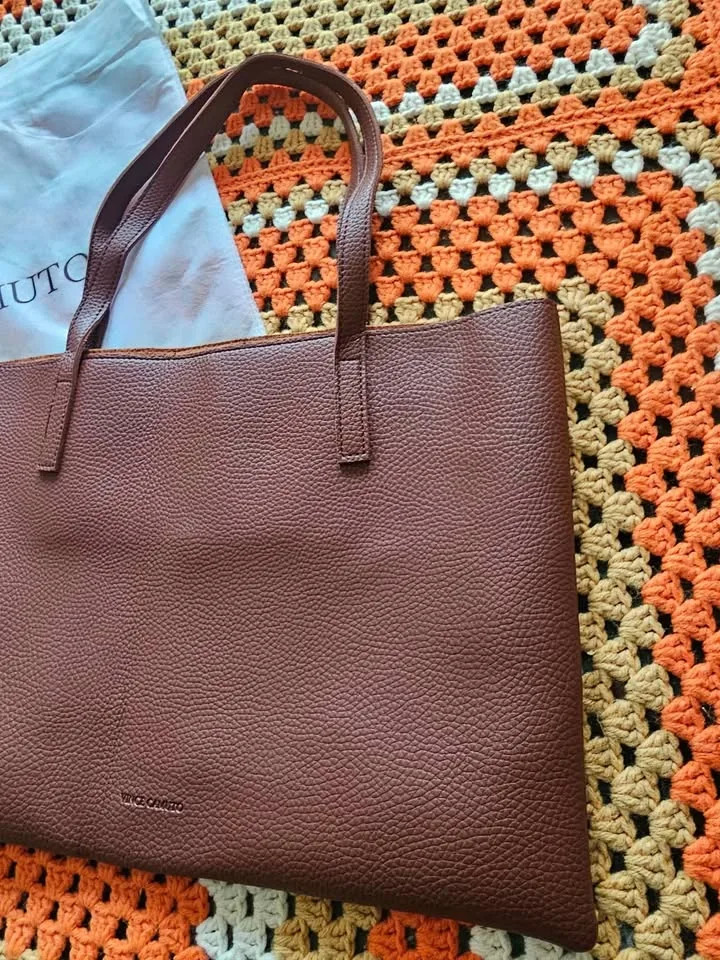 Vince Camuto Brown Black Luck Tote Bag W/ Dust Bag image indicator(7)