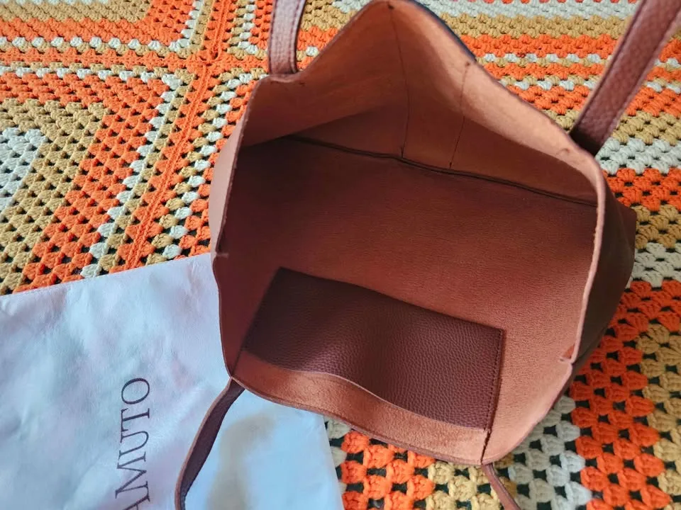 Vince Camuto Brown Black Luck Tote Bag W/ Dust Bag image indicator(9)