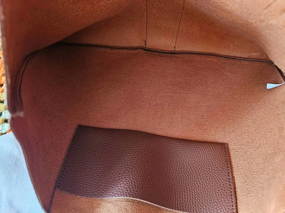 Vince Camuto Brown Black Luck Tote Bag W/ Dust Bag image indicator(10)