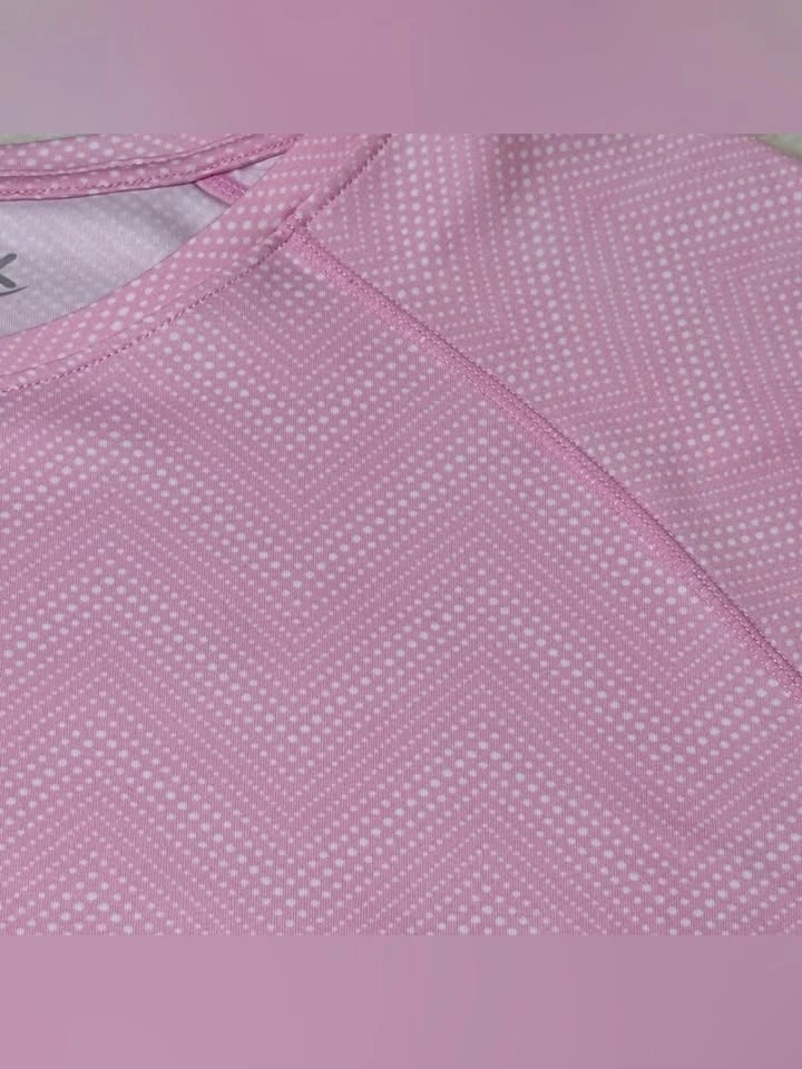 ACX Active Pink Chevron Dot Print Short Sleeve Athletic T Shirt - photo 3
