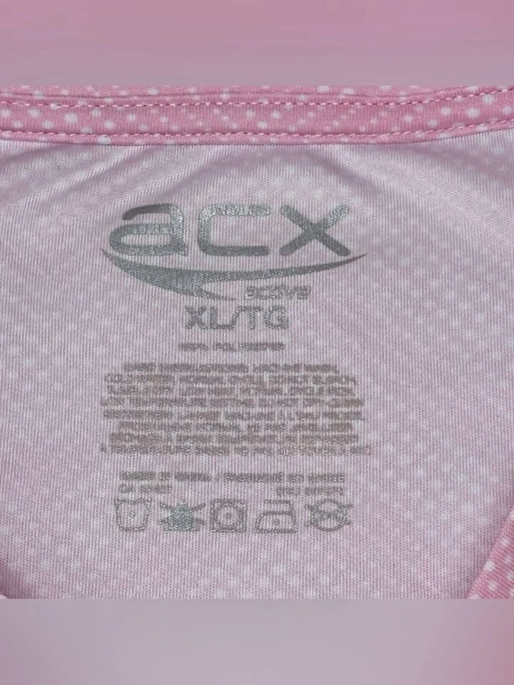 ACX Active Pink Chevron Dot Print Short Sleeve Athletic T Shirt - photo 4