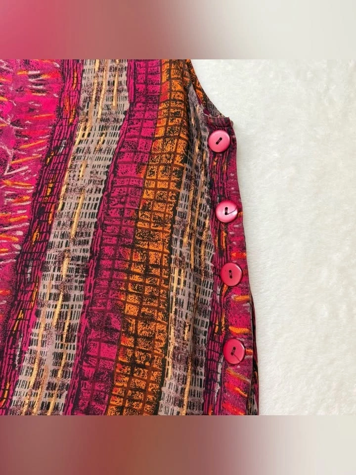 Mantles Boho Beaded Bottom Sleeveless Midi Dress Burgundy Orange - photo 3