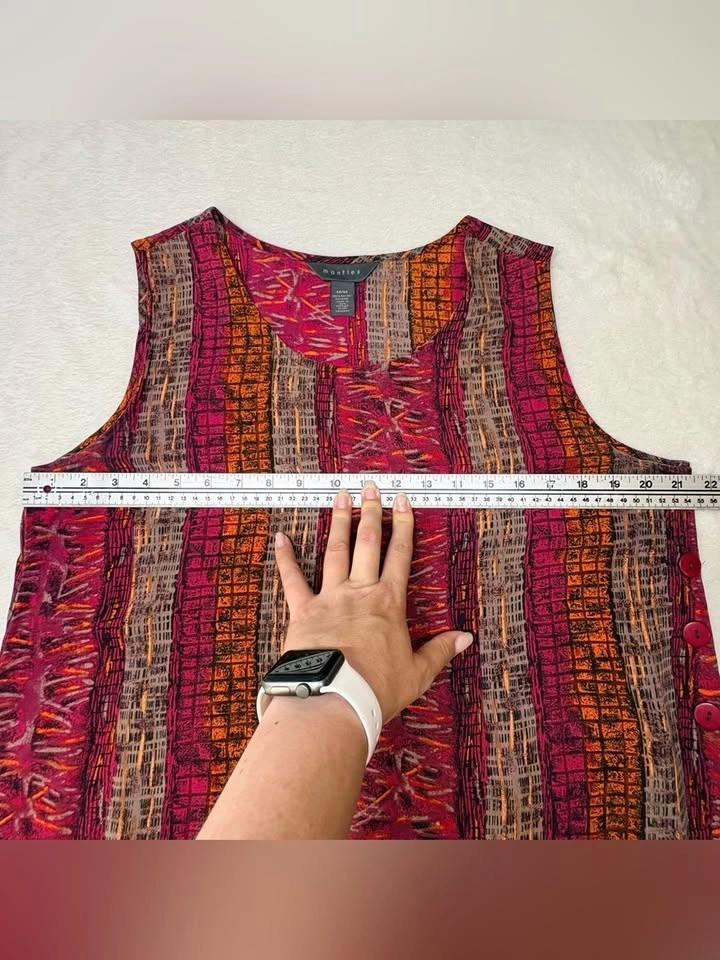 Mantles Boho Beaded Bottom Sleeveless Midi Dress Burgundy Orange - photo 5