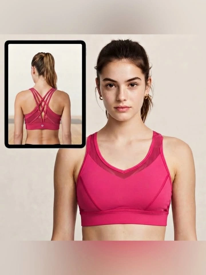 Lululemon Strap It Like It Is Hot Sports Bra Boom Juice Pink 6
