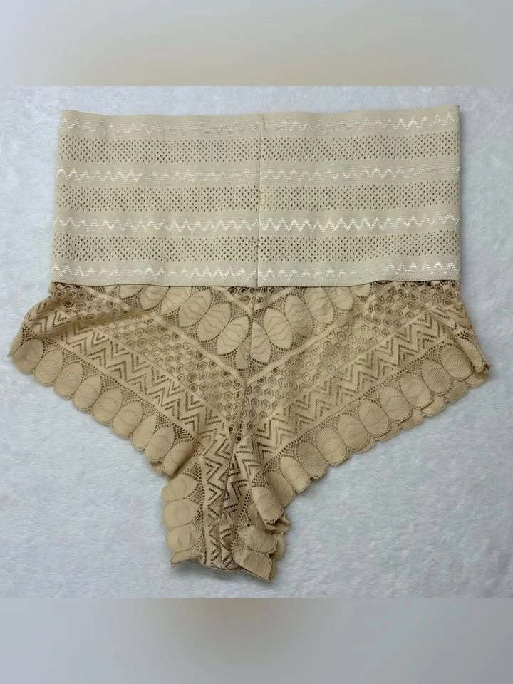 High Waisted Lace Body Shaping Underwear Nude Beige Size XL - photo 5