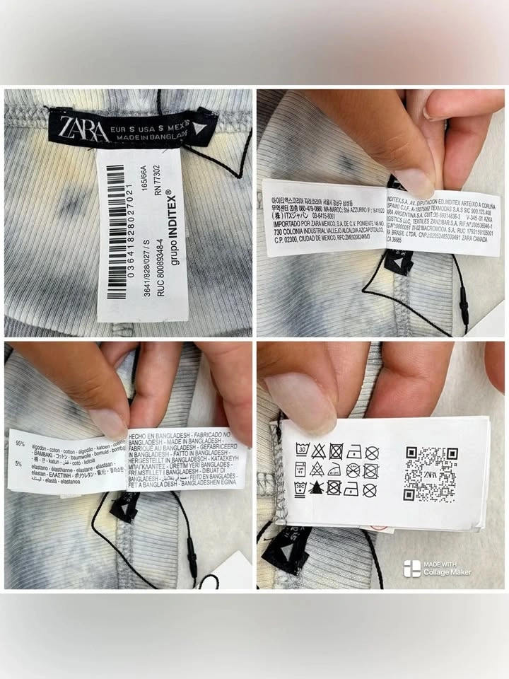 Zara Tie Dye Flare Leggings Slouch Ribbed Pants Size S - photo 3