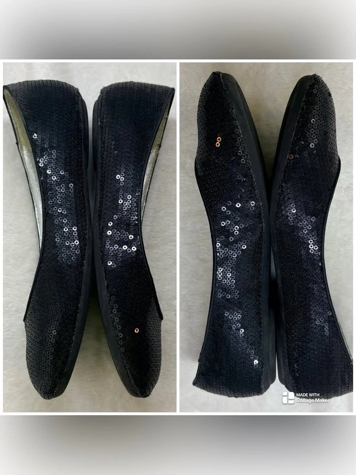Rampage Black Sequinned Flats Harmonie 2 Size 7 New In Box - photo 3