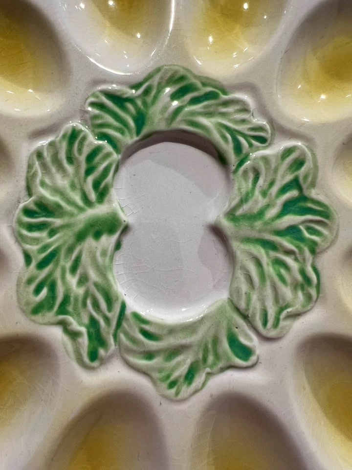 Vintage Mid-Century Ceramic Deviled Egg Platter - Made in Japan - photo 3