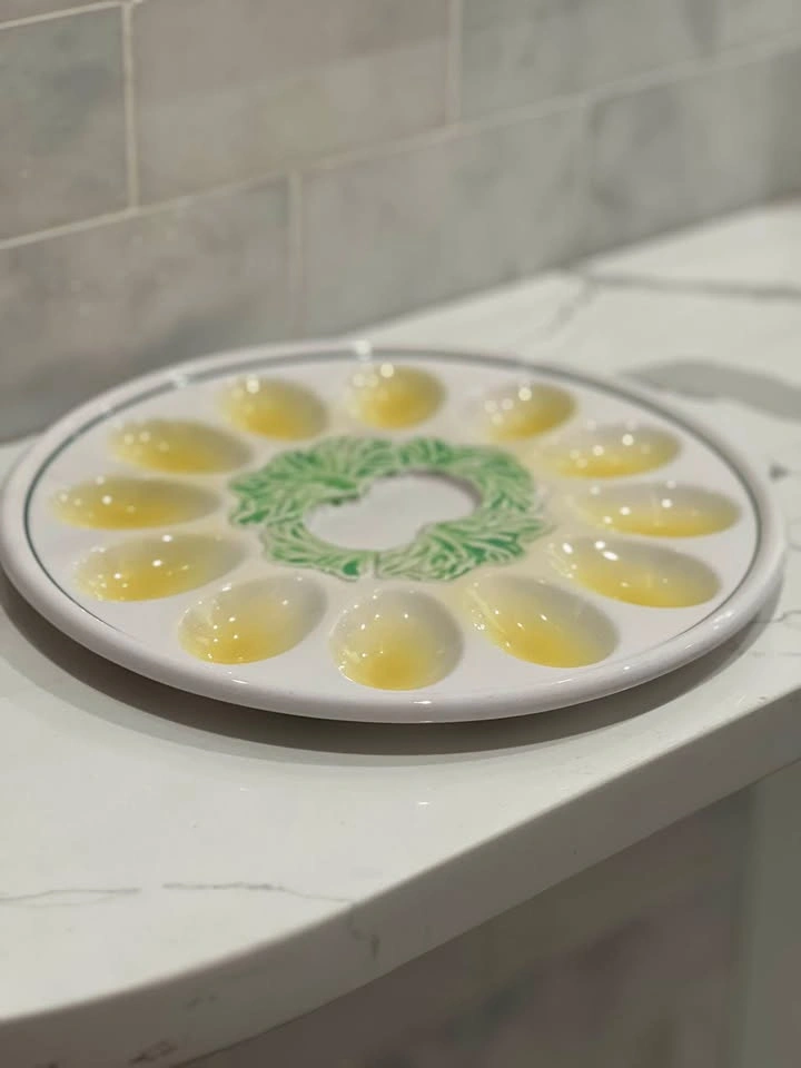 Vintage Mid-Century Ceramic Deviled Egg Platter - Made in Japan - photo 4