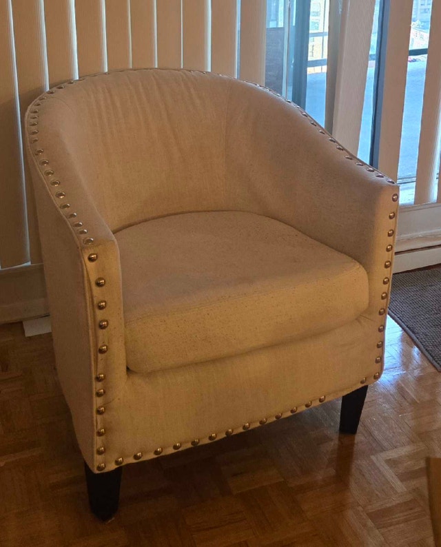 White Barrel Chair