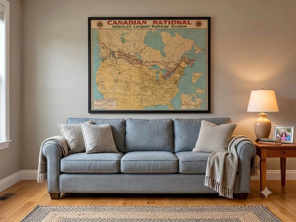 Vintage Canadian National Railway System Map